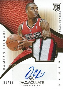 Damian Lillard Autographed 2012-13 Panini Contenders Rookie of the