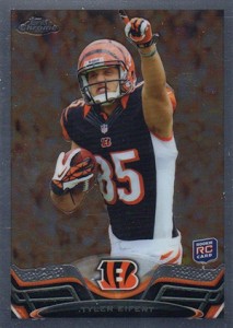 TYLER EIFERT 2013 TOPPS FINEST BLUE REFRACTOR ROOKIE AUTO JERSEY #16/9 –  LTDSports