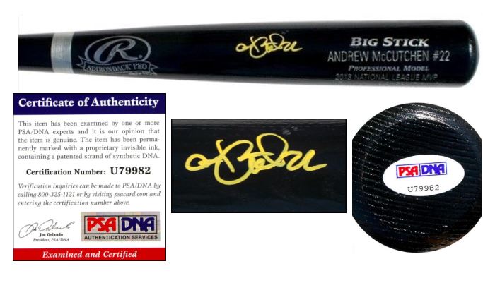 Pirates Andrew McCutchen Signed Game Used Rookie Baseball Bat PSA