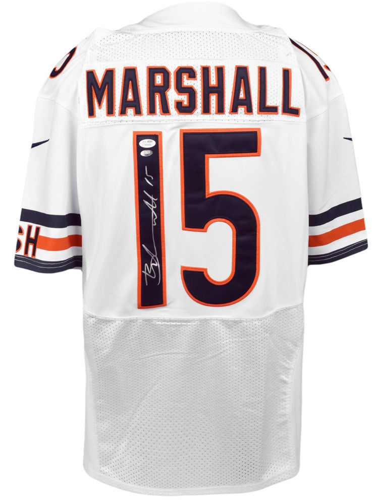 Brandon Marshall Chicago Bears Navy Blue Jersey Facsimile Autograph –