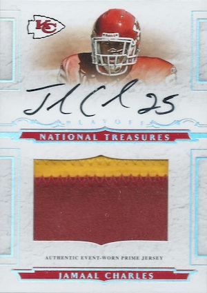 Jamaal Charles player worn jersey patch football card (Kansas City Chiefs)  2008 Upper Deck SPX Winning Materials #WMJC LE 22/75