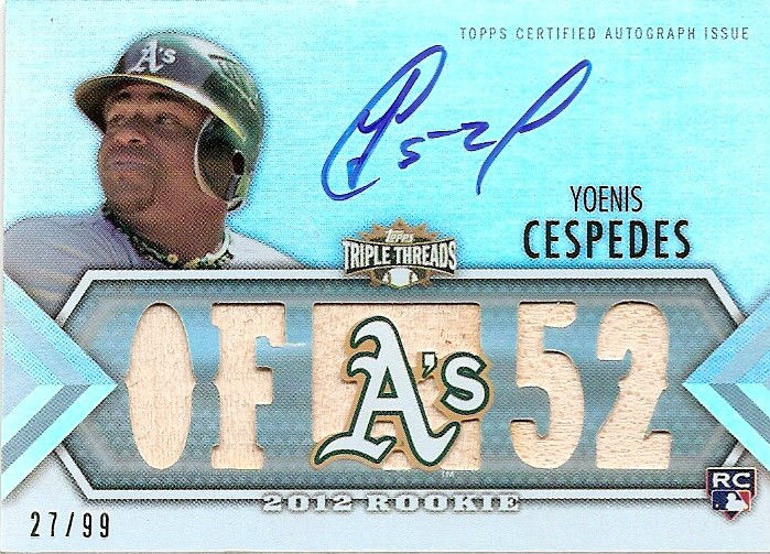 Sold at Auction: Autographed Yoenis Cespedes Oakland Jersey