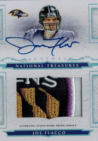 Joe Flacco player worn jersey patch football card (Baltimore Ravens) 2008  Upper Deck Rookie Jersey #UDRJJF black