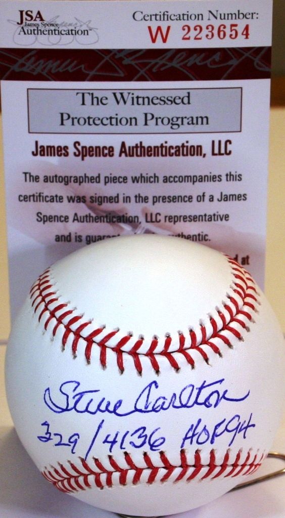 Steve Carlton Autographed Autographed Cards, Signed Steve Carlton  Inscripted Autographed Cards