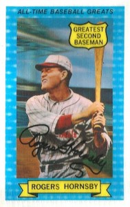 Rogers Hornsby #7 2nd Base 1961 Golden Press Original Vintage Baseball Card