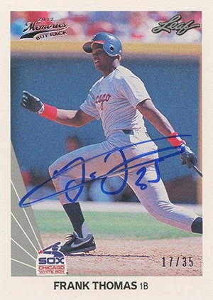 Frank Thomas Autographed 1996 Leaf Lumberjacks Card #4 Chicago