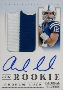 2012 National Treasures Andrew Luck RC #301 Autographed Jersey #:99