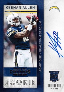 2013 SP AUTHENTIC CARD NO.ST-KA KEENAN ALLEN AUTOGRAPH ROOKIE RC #4/7,  CHARGERS