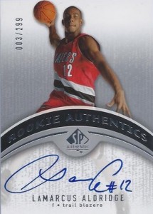 直書 Glass RC Auto 06 Upper Deck LaMarcus Aldridge ラマーカス・オルドリッジ NBA ルーキー サイン バスケ Blazers Panini 7回 All-star