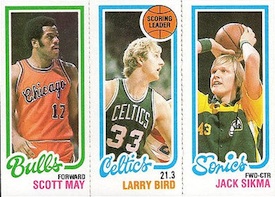 Magic Johnson, Larry Bird & Julius Erving Signed 1980 Topps Rookie Card BAS  Slab