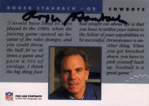 1999-2000 Roger Staubach NFL Dallas Cowboys Starting Lineup Albertsons 