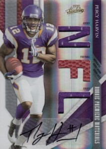 Autographed Minnesota Vikings Cards: Percy Harvin 3 Rookie 