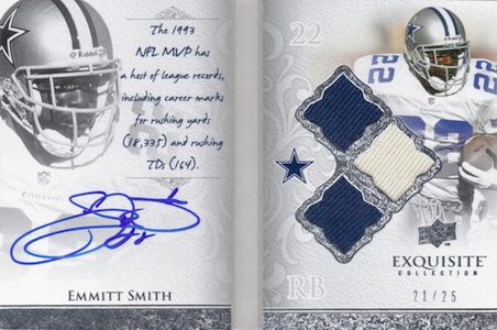 Sold at Auction: Emmitt Smith Signed Football Card