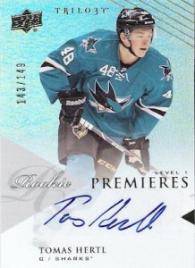 2013-14 Upper Deck Trilogy Update Tomas Hertl RC Level 1