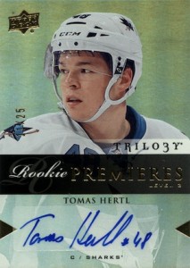 2013-14 Upper Deck Trilogy Update Tomas Hertl RC Level 3