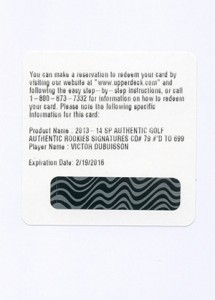 2014 SP Authentic Gold Authentic Rookies Autographs 79 Victor Dubuisson Redemption