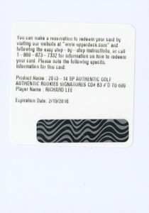 2014 SP Authentic Gold Authentic Rookies Autographs 83 Richard Lee Redemption