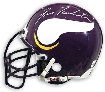 Fran Tarkenton Signed Minnesota Vikings Mini Helmet (Leaf COA) 9xPro B –