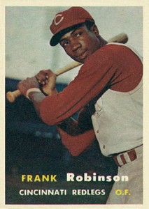 Frank Robinson Signed Cincinnati Reds Baseball Card in 14x18 Matted Di –