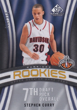 2009 Stephen Curry Limited Freshman Jumbo Jersey ROOKIE RC