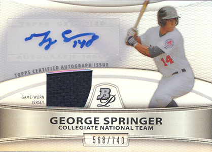 George Springer Houston Astros 2013 Bowman Draft Top Prospect