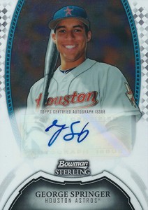 George Springer 2010 Bowman Platinum Prospects 1st MLB HR Autograph #PP48 -  BAS