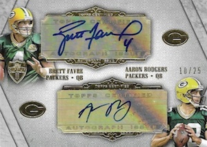 Bart Starr Aaron Rodgers Brett Favre Triple Signed Auto