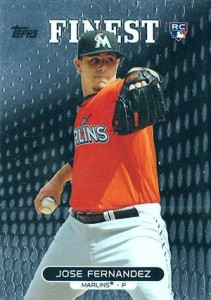 Jose Fernandez baseball card (Miami Marlins Rookie of Year) 2014 Topps #413  Target Red Border Insert Refractor at 's Sports Collectibles Store