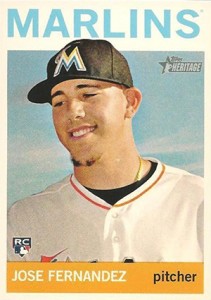 Jose Fernandez baseball card (Florida Marlins) 2013 Topps #589 Rookie Card