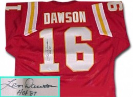 Len Dawson 2015 National Treasures 2color Game Used Jersey Auto 4/10 Signed  Card