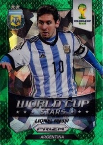 2014 Panini Prizm World Cup Stars Lionel Messi Green Crystal Prizm