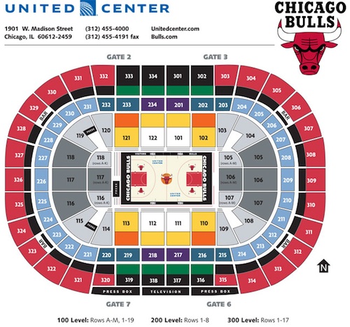 Chicago Bulls United Center Seating Chart