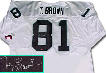 Tim Brown Autographed and Framed Oakland Raiders Jersey