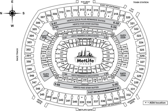 Ny Giants Stadium Seating Chart