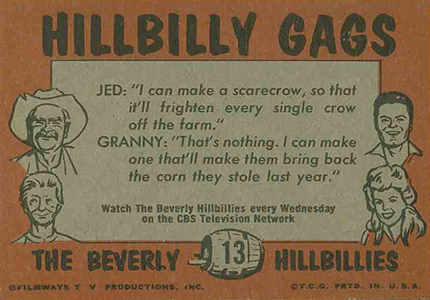 1963 Beverly Hillbillies TV Show Complete Vintage Trading Card Set 66 —