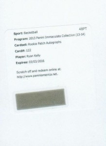 2013-14 Immaculate RPA 122 Ryan Kelly Redemption