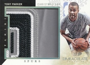 2013-14 Panini Immaculate Collection Basketball Jumbo Christmas Day Tony Parker
