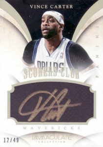 2013-14 Panini Immaculate Collection Basketball Scorers Club Vince Carter