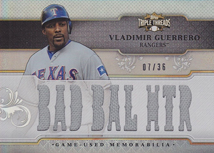 Vladimir Guerrero Sr. Game Worn Jersey Baseball Card