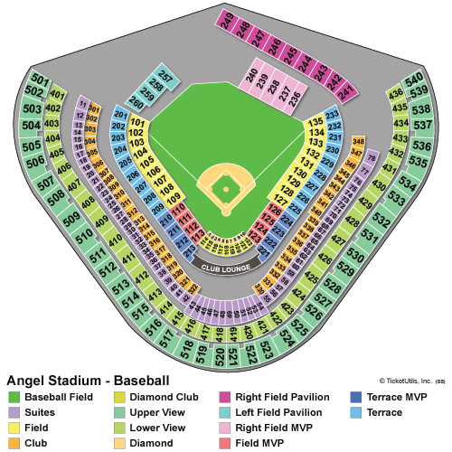 Angel Stadium Seating Chart With Seat Numbers