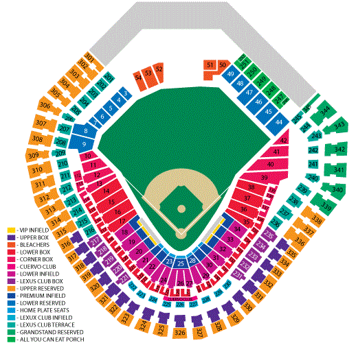 Texas Rangers Stadium Detailed Seating Chart