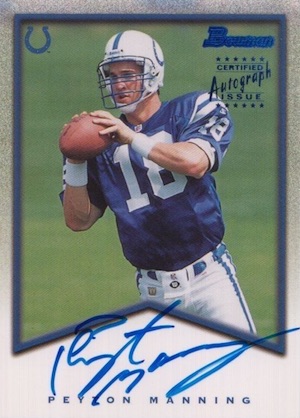 1998 PRESS PASS #1 PEYTON MANNING ROOKIE CARD ~ SIGNED / AUTOGRAPHED / AUTO