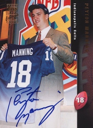 PEYTON MANNING 1998 Autographed Super Powers UD Card BGS 8.5/10