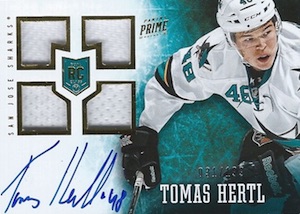 2013-14 Panini Prime Tomas Hertl RC #153 Autographed Jerse