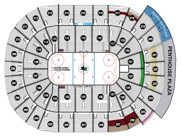 san jose sharks 3d seating map