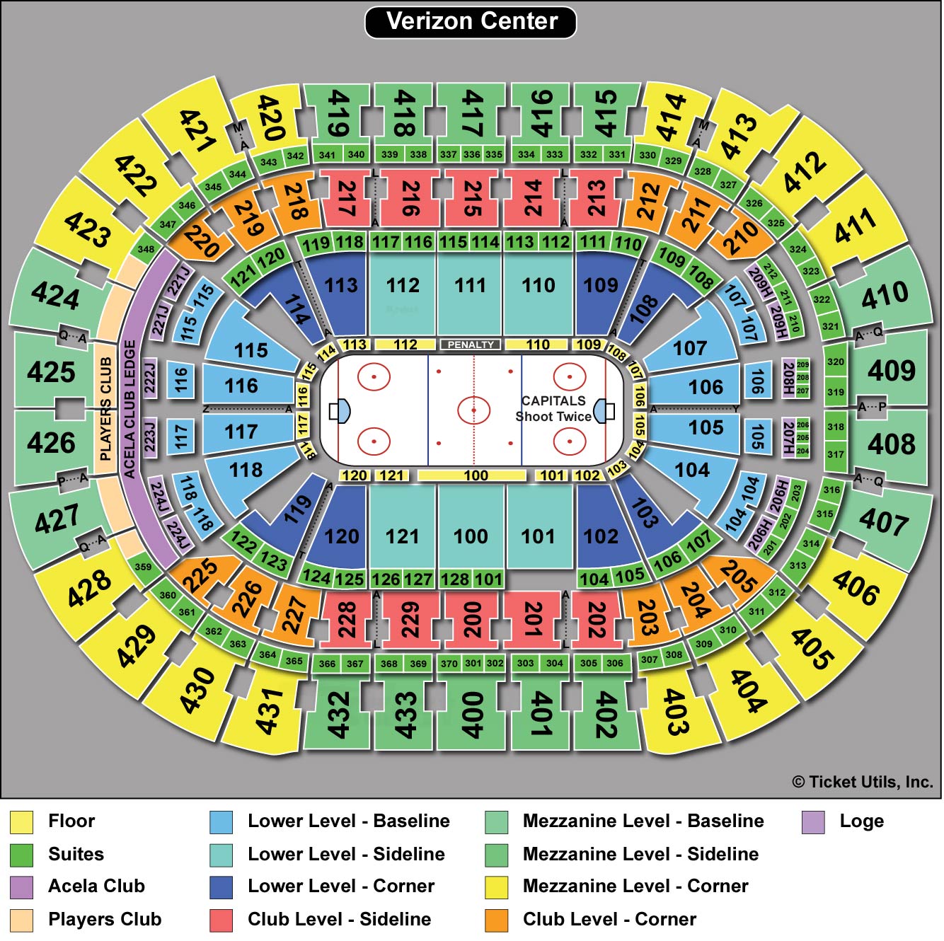 Printable Washington Capitals Seating Chart