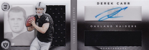 Derek Carr RC HOT ROOKIE RARE #'d 80/99 MINT GRADE READY. blue