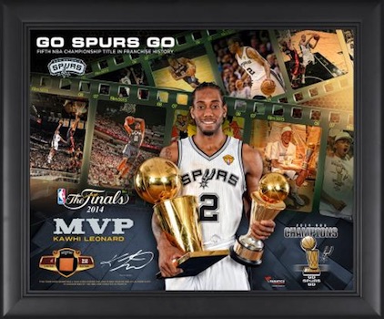 Fanatics Authentic San Antonio Spurs 2014 NBA Champions Brown Framed Logo Jersey Case