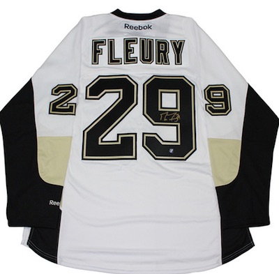 Men's Pittsburgh Penguins Marc-Andre Fleury Reebok Authentic Third Jersey -  Black/Gold