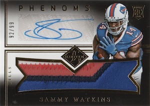 SAMMY WATKINS AUTHENTIC CERTIFIED GAME USED JERSEY CARD BUFFALO BILLS